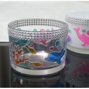 Buy cheap Handpainted Votive Candle Holders With Ocean Fish Pattern from wholesalers