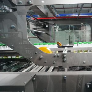Buy cheap Automatic Drop Type Wrap Around Case Packer with PLC and HMI Control and Bottle Shortage Alarm from wholesalers