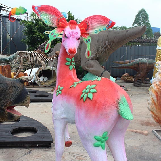 Lighting Customizable Fiberglass Deer For Theme Park