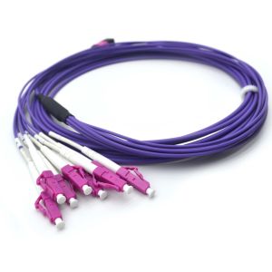 Buy cheap OM4 Multimode MTP MPO Cable To LC Breakout Fiber Patch Cord Cable 12 Cores from wholesalers