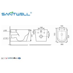 Buy cheap Ceramic Wall Mounted WC two piece toilet with australian standard from wholesalers