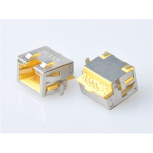 Buy cheap HULYN RJ45 1x1 Jack, Shielded RJ45 Modular Jack, Through Hole Type, DIP,with LEDs from wholesalers