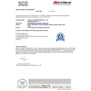 AN HUI JI CHENG TRADING CO., LTD. Certifications