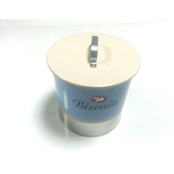 Buy cheap White / Blue Tin Cookie Containers With Lid / Cover , 162x175 MM from wholesalers
