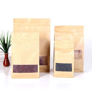 Buy cheap Open Window Brown k Flat Bottom Zipper Pouch from wholesalers