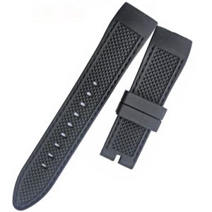 Buy cheap Adjustable 22x20mm Mens Rubber Watch Bands Steady Stitching from wholesalers