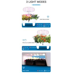 White Color Intelligent Hydroponic Planter White LED Lighting and Humidity