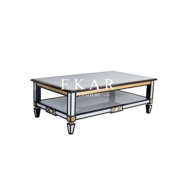 Quality Wooden Luxury Rectangle Royal Spanish White Coffee Table for sale