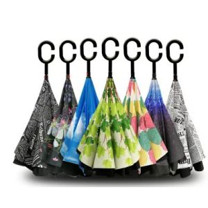 Buy cheap Double Layer Folding Reverse Inverted Umbrella With C Handle from wholesalers