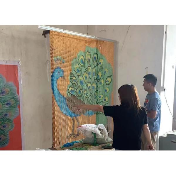 Quality Summer Chain Link Screen Curtain Aluminum Room Divider Decorative 1.9 Mm Wire for sale