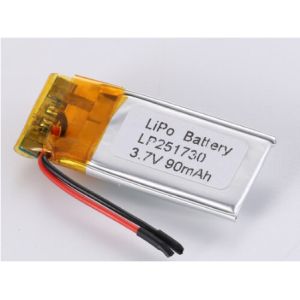 Buy cheap Chargeable 3.7V 90MAH Li Ion Battery Manufacturers , PCB Protected Lithium Polymer Battery with Overcurrent Protection from wholesalers