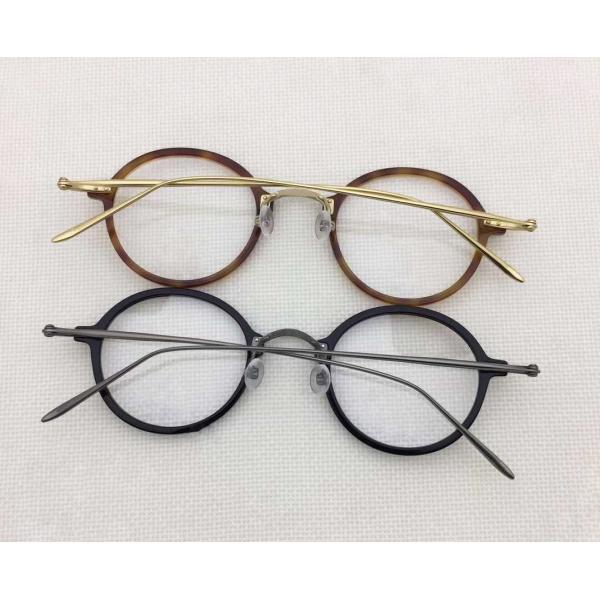 Buy cheap Vintage Men Women Pure titanium spetacle eyeglass glasses combinated optical frames with clear lens from wholesalers