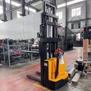 Buy cheap 1.5t 1.5m Professional material lifting equipment walkie full electric stacker electric lifting workshop trolley from wholesalers