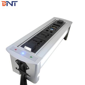 Automatic Desktop Multimedia Outlet Silver With 1* VGA / 1* HDMI