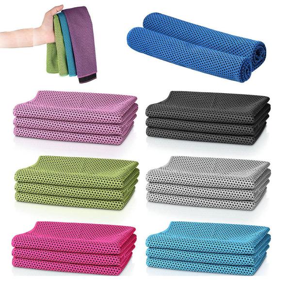 Logo Red Microfiber Sports Gym Instant Cooling Towel 30*100cm or Custom Size Red