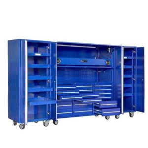 Garage Store Tools 84 Inch Metal Tool Cabinet with 18 Drawers and Handle Roller