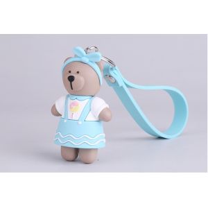 Buy cheap Custom Soft PVC Starbucks Bear Figure Miniature Key Ring 3D Soft PVC Pendant Attached To Plastic Hook And Silicone Strap from wholesalers