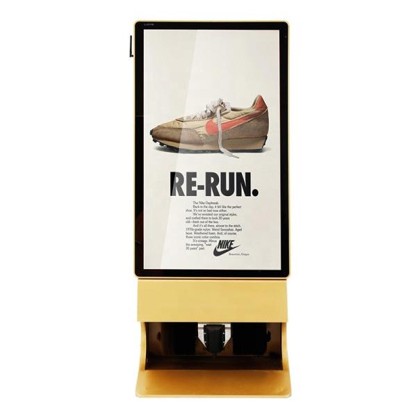 Advertising Digital Signage Touch Screen Kiosk Billboard With Shoes Shine