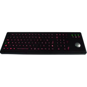 Buy cheap Black  Stainless Steel Metal Industrial Keyboard With Trackball Backlight from wholesalers