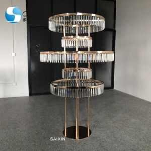 Buy cheap ZT-553  New design for wedding gold decoration table tree centerpiece hanging with  triangle crystals from wholesalers