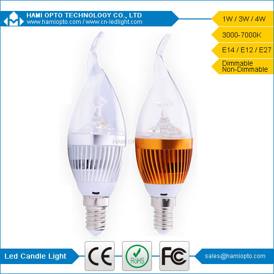Buy cheap E14 base 3W led candle light with 3 years warranty from wholesalers