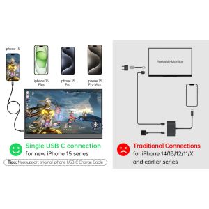 15.6 Inch 250nits FHD LCD Touch Display Type C Portable Touch Screen Monitor For