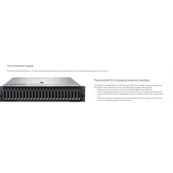 High Quality Dell PowerEdge R750xs 2U Rack Server 3rd Generation Intel Xeon Scalable processor