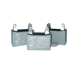 Buy cheap CBB61 450V 2.0uf Air Conditioner Run Capacitor C-Class RoHs Four Quick Connect Terminals from wholesalers