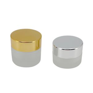 China 20g 30g 50g Empty Cosmetic Cream Jar Transparent Frosted Glass Jars For Skin Care Scrub on sale