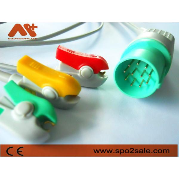 Quality Nihon Kohden 11 Pin Compatible 3 Lead Clip Direct-Connect ECG Cable for sale