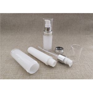 Buy cheap White Acrylic Dispenser Bottles , Straight Round Airless Lotion Pump Bottles from wholesalers