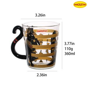 Buy cheap Black Cat Heat Resistant Borosilicate Glass Cup With Handle from wholesalers
