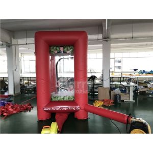 PVC Inflatable Cube Cash Money Catching Grab Machine Booth For Advertising
