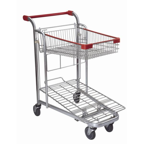 Quality Supermarket Shopping Trolley Cargo Cart Zinc Plated Surface Treatment SGL-Y-036 for sale