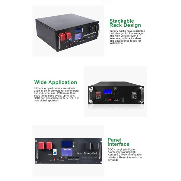 Customized Dimension 48v Rack Mount Lithium Battery For Home Rack Solar Energy Storage Solution