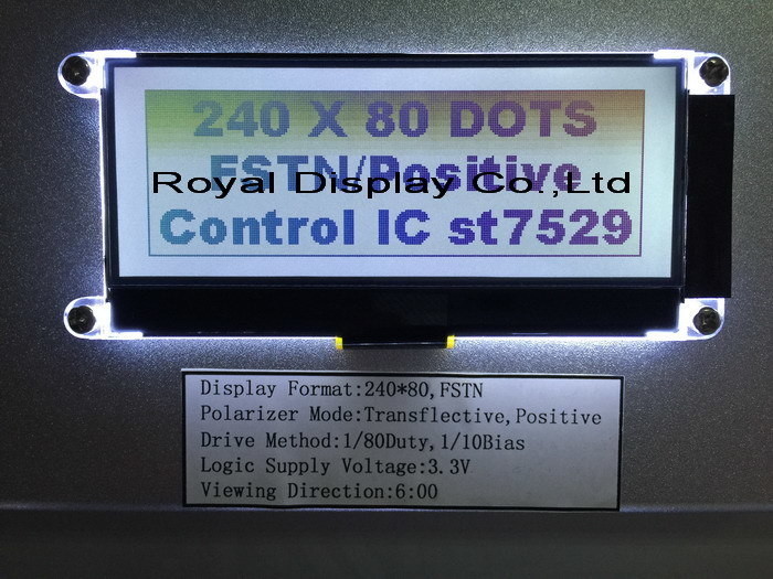 Buy cheap 240X80 Cog IC St7529 Transflective LCD Display FStn FPC Parallel from wholesalers