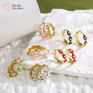 Buy cheap 18k Gold Plated Evil Eye Huggie Earrings Women Colorful Enamel from wholesalers