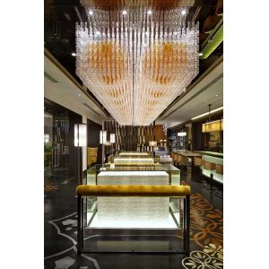 Custom engineering lamp banquet hall rectangular crystal lamp chandel Sales