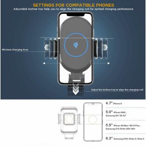 Automatic Clamping Wireless Car Charger For Iphone & Android