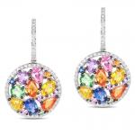Buy cheap Color Change Stone Hot Selling Fashion Multi Color Round Shape Drop Earrings for Women Party from wholesalers