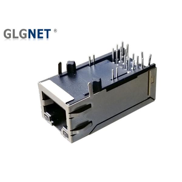 China 50u  AU Plating Rj45 POE Magjack 1 x 1 Tab Up With 1G Integrated Transformer on sale China 50u  AU Plating Rj45 POE Magjack 1 x 1 Tab Up With 1G Integrated Transformer on sale