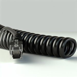 Buy cheap RJ11 RJ12 Spiral Telephone Cable 6ft 24AWG 350MHz Shielded from wholesalers