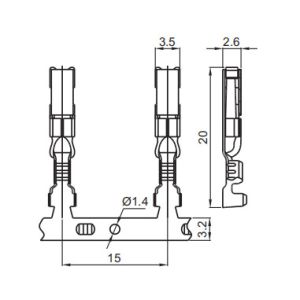 Buy cheap H65 Crimp Type Automotive Wire Terminal Tin Plating DJ627-1.5A from wholesalers