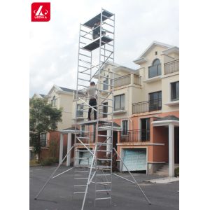 8M Folding Mobile Painting Plastering Scaffold Tower Aluminum Platform