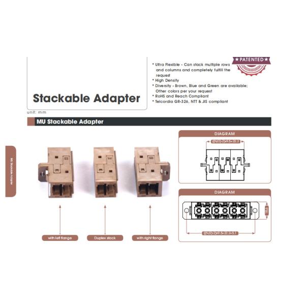 Quality MU Stackable Adapter Fiber Optic Adapters Easily Install Integrated Simplex for sale