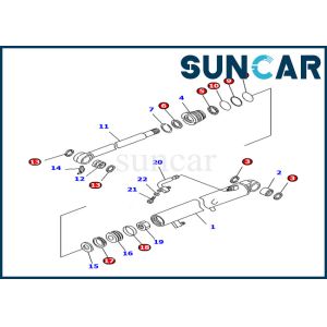 Buy cheap 707-98-12260 Komatsu PC25R-8 Excavator Model Bucket Cylinder Inner Parts Sealing Kit from wholesalers