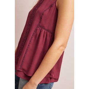 Buy cheap Women Red Sleeveless Top with Back zip from wholesalers