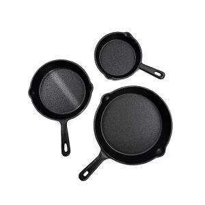 China 20/26/30cm Cast Iron Skillet Pan Pre Seasoned 500 F /260 C Safe on sale