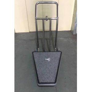 Chrome Stainless Steel Luggage Trolley With casters Hotel Display Stand