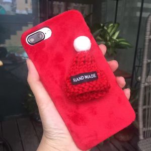 DIY Korean Plush Christmas Handmade Woollen Hat Winter Style Back Cover Cell